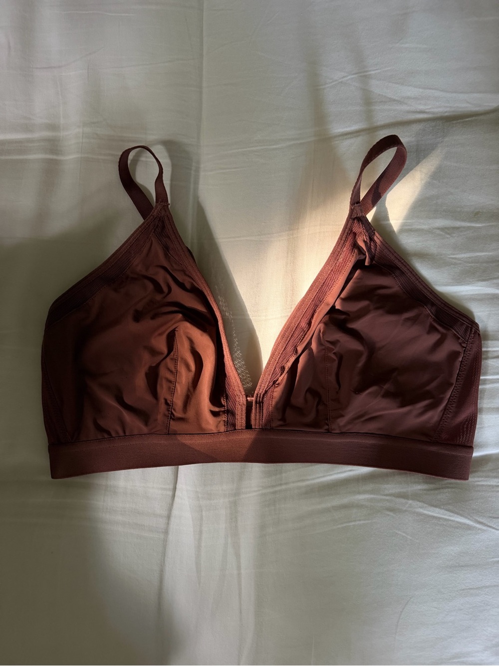 Lively  34D-36DD mesh bralette sz 2 mocha brown no wire the busty